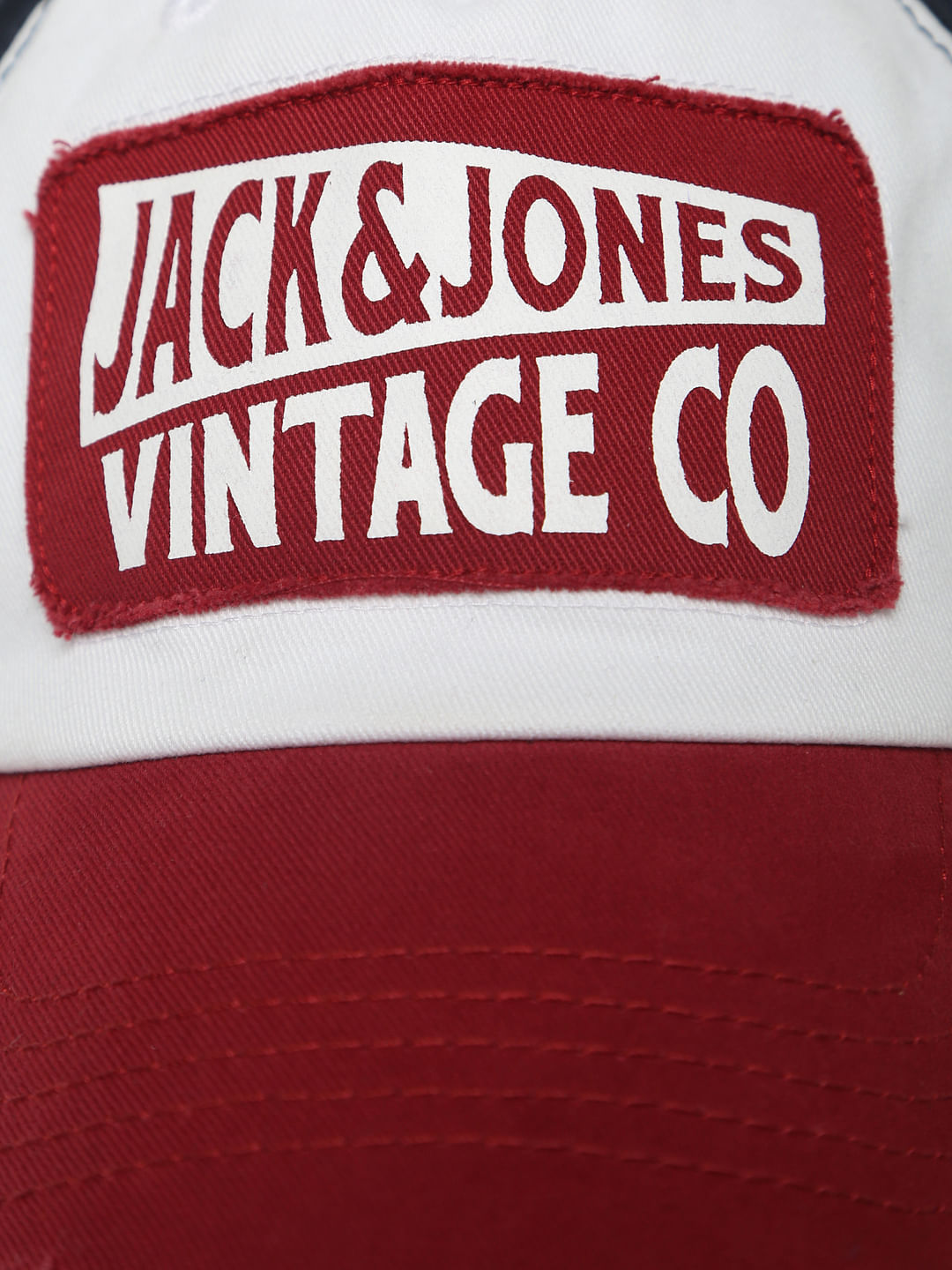 Red Colourblocked Baseball Cap