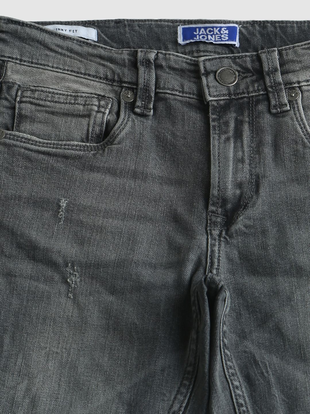 Boys Grey Mid Rise Ben Slim Fit Jeans