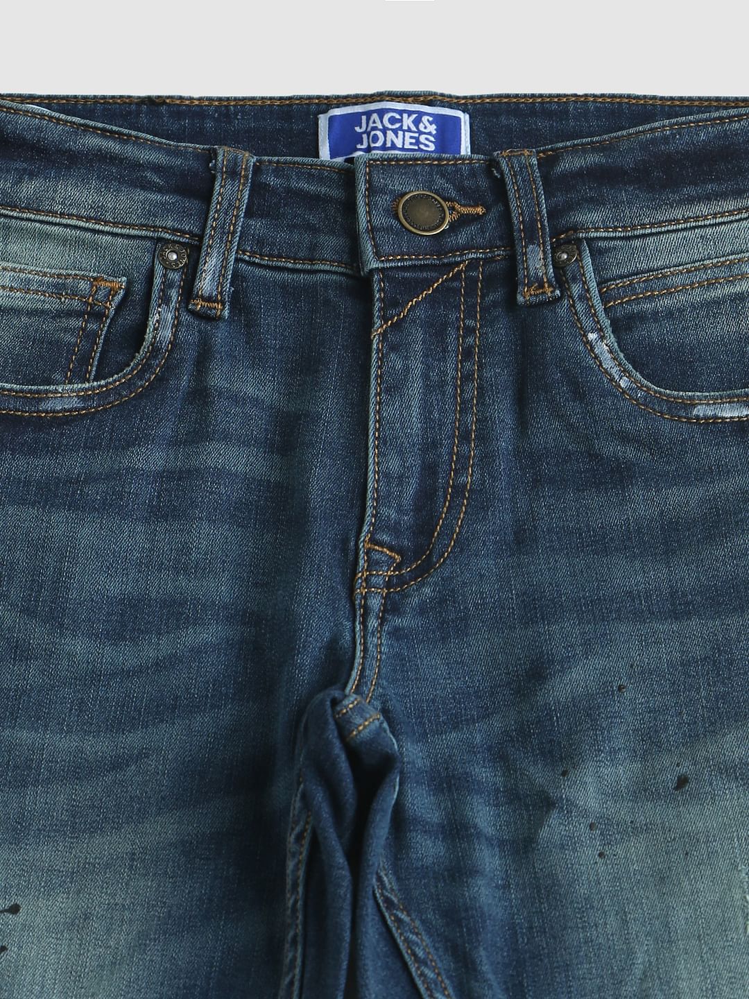Boys Blue Mid Rise Faded Ben Skinny Jeans