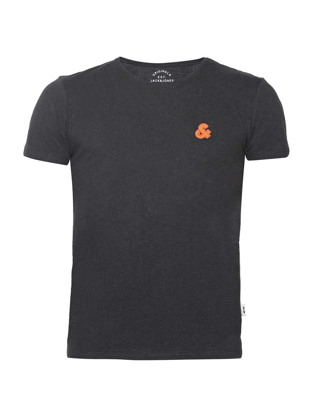 Grey Logo Print Crew Neck T-shirt