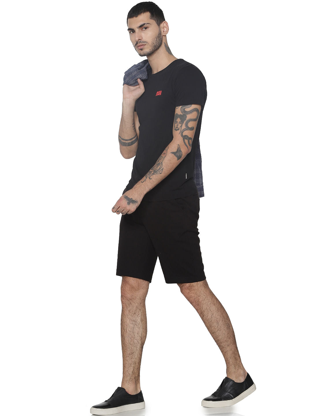 Black Logo Print Crew Neck T-shirt