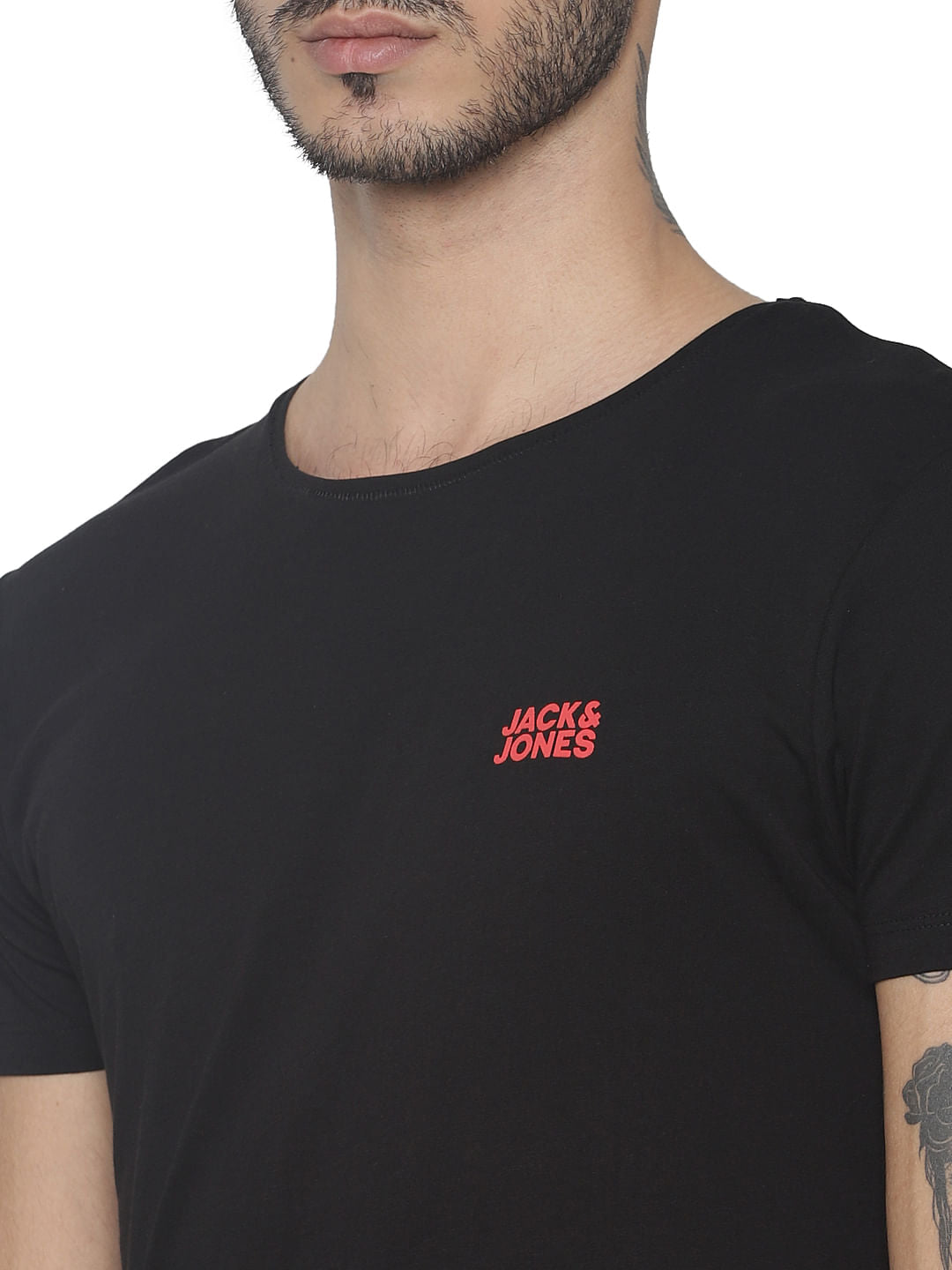 Black Logo Print Crew Neck T-shirt