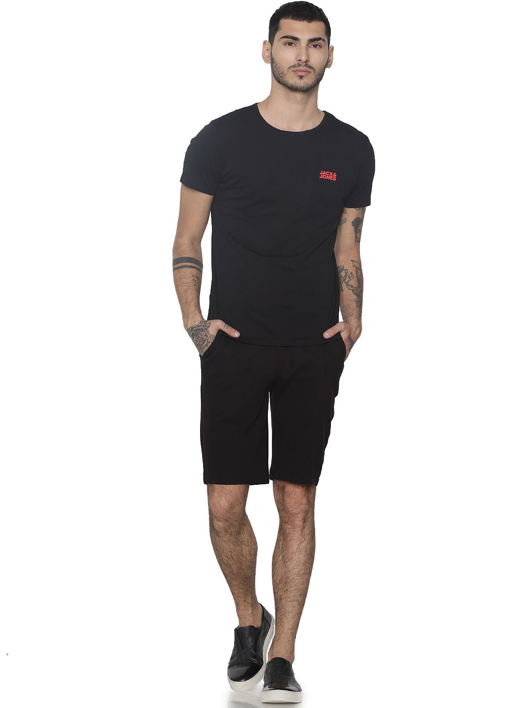 Black Logo Print Crew Neck T-shirt