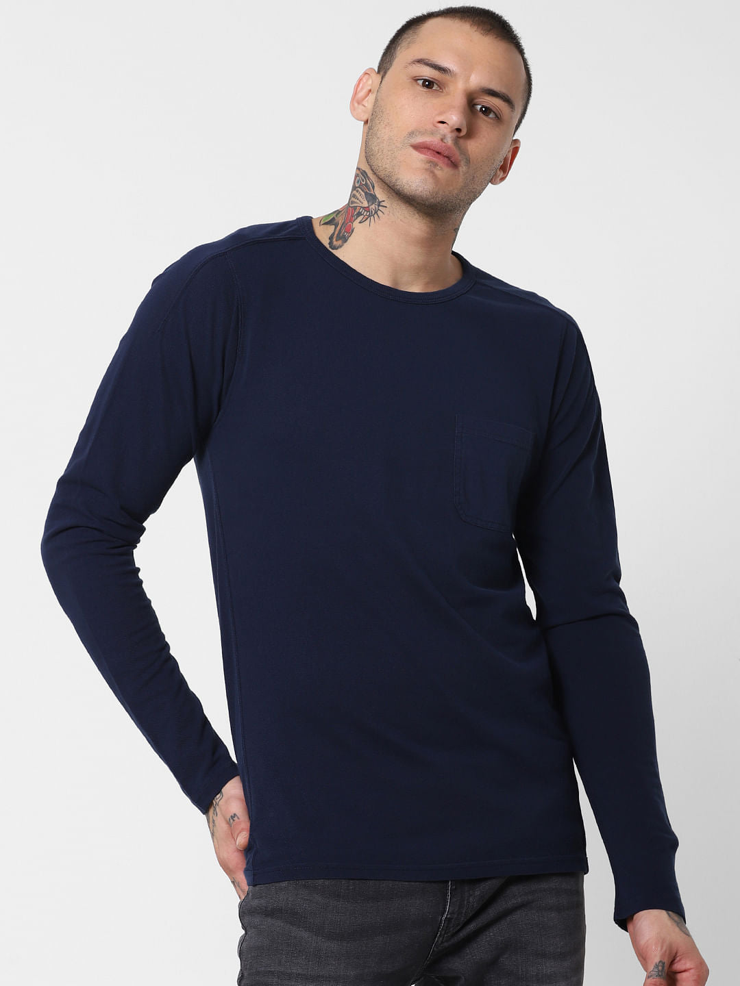Navy Blue Crew Neck T-Shirt