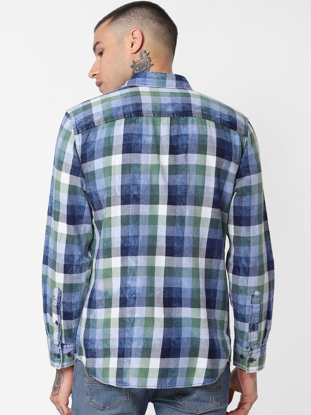 Blue Check Full Sleeves Shirt