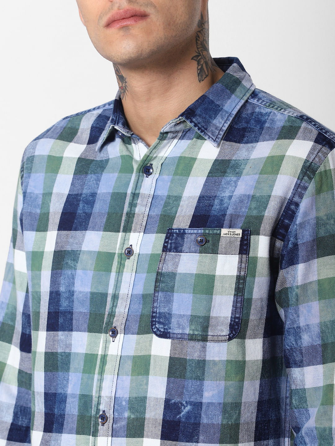 Blue Check Full Sleeves Shirt