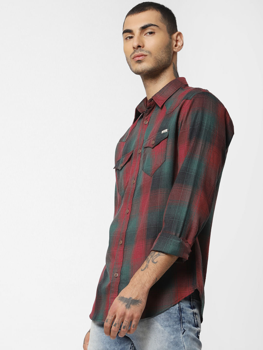Red Check Full Sleeves Shirt