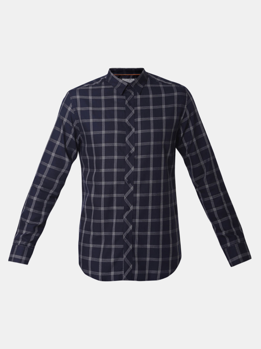 Dark Blue Check Full Sleeves Shirt