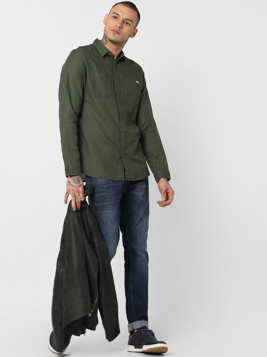 Green Full Sleeves Shirt