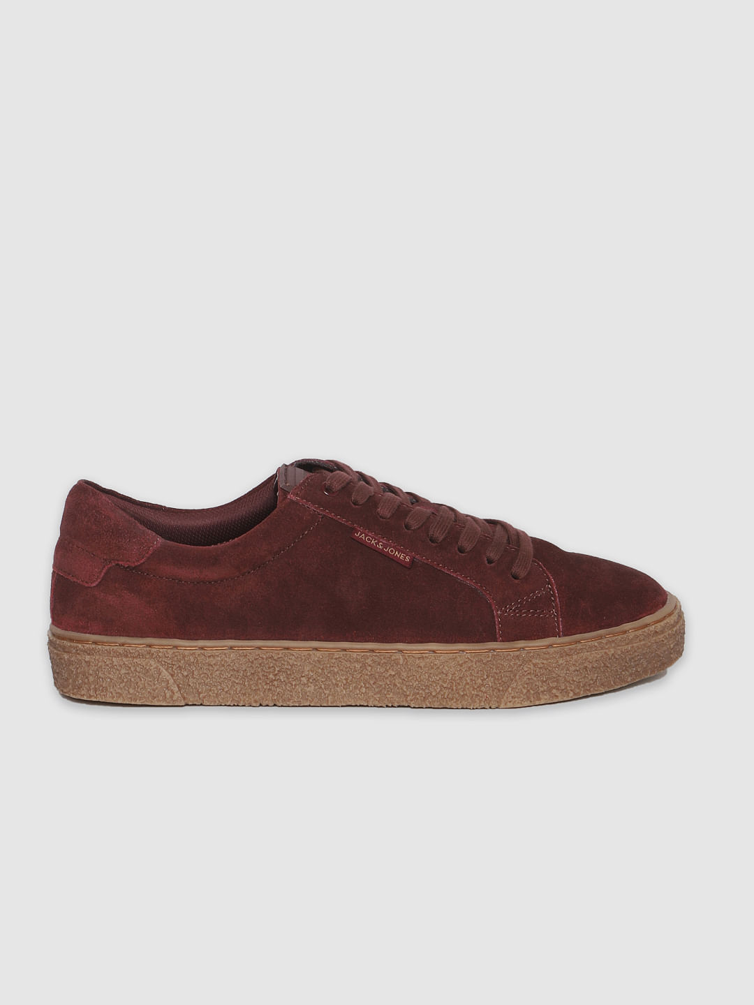 Dark Red Suede Sneakers