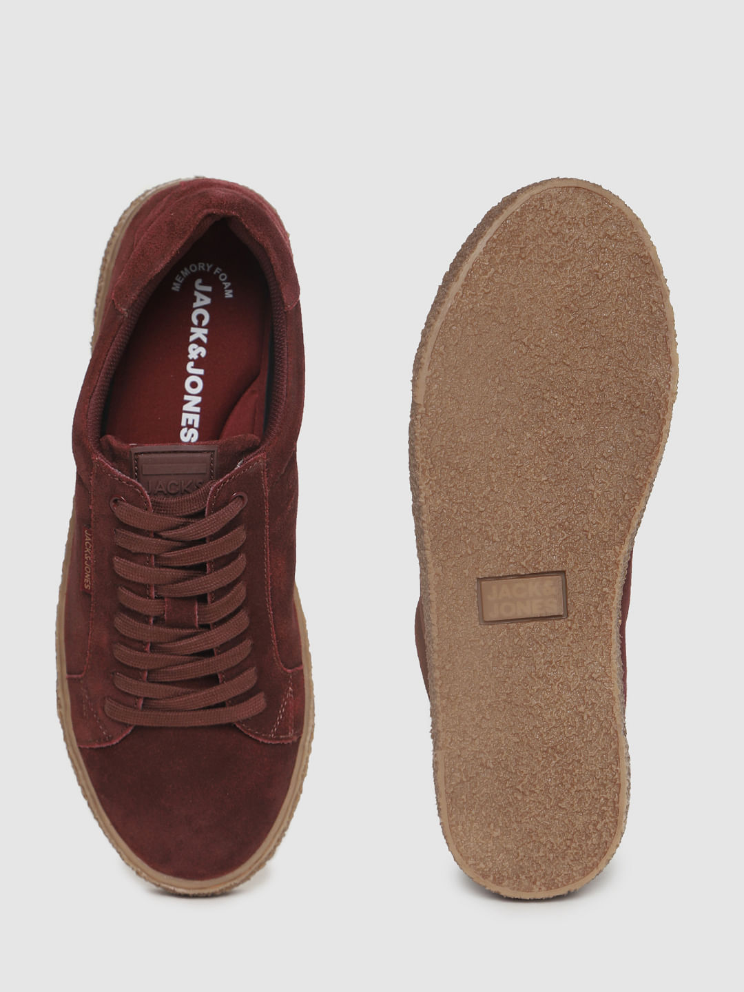 Dark Red Suede Sneakers
