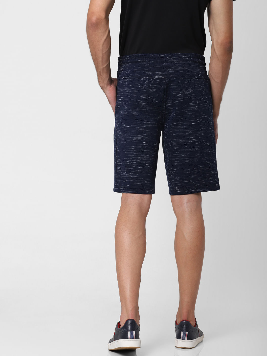 Blue Printed Drawstring Sweatshorts