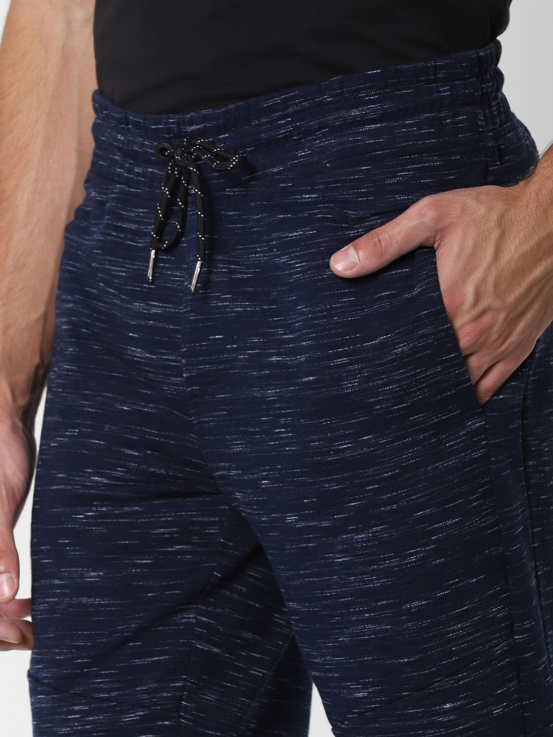 Blue Printed Drawstring Sweatshorts
