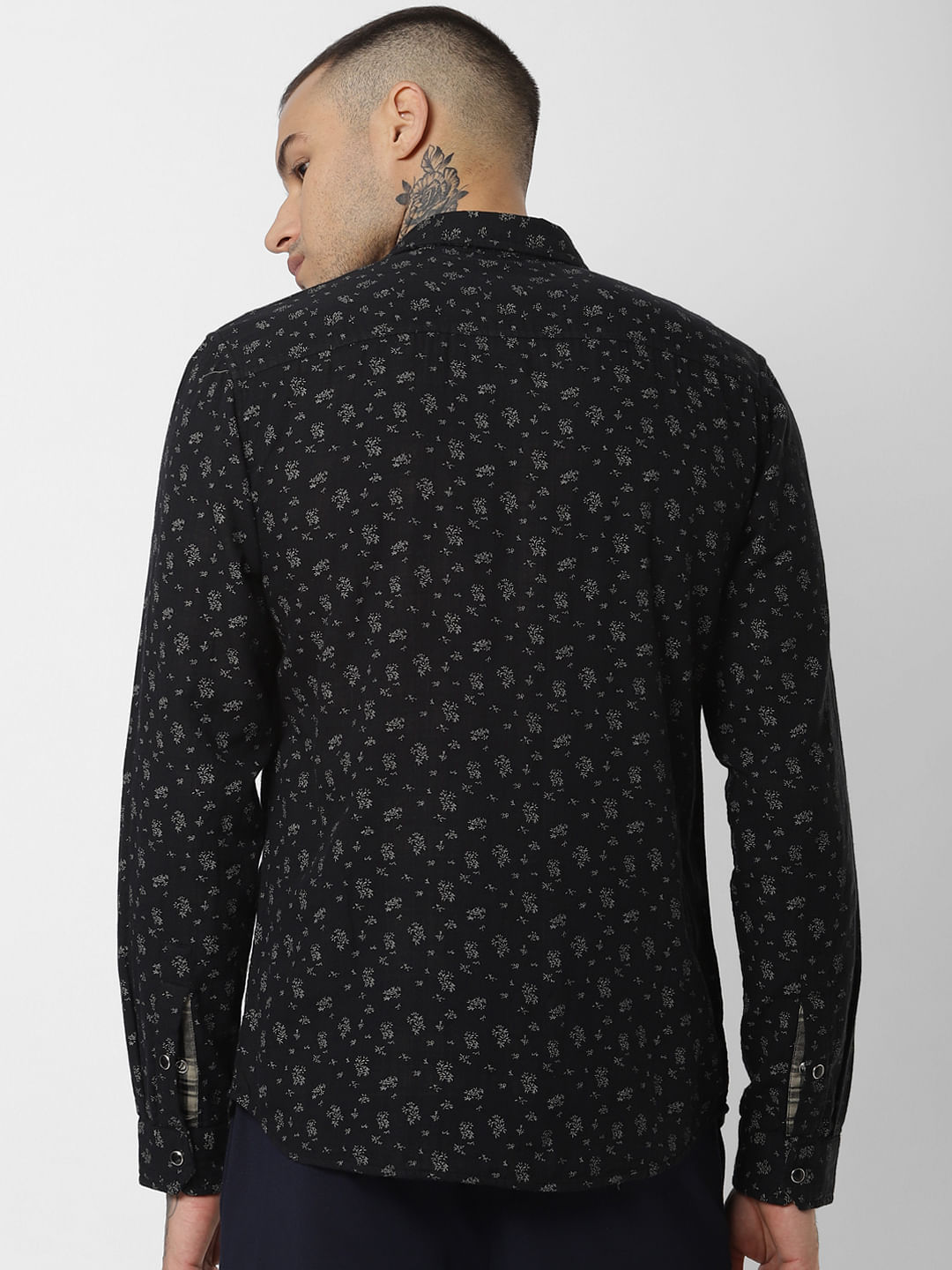 Black All Over Print Full Sleeves Shirt