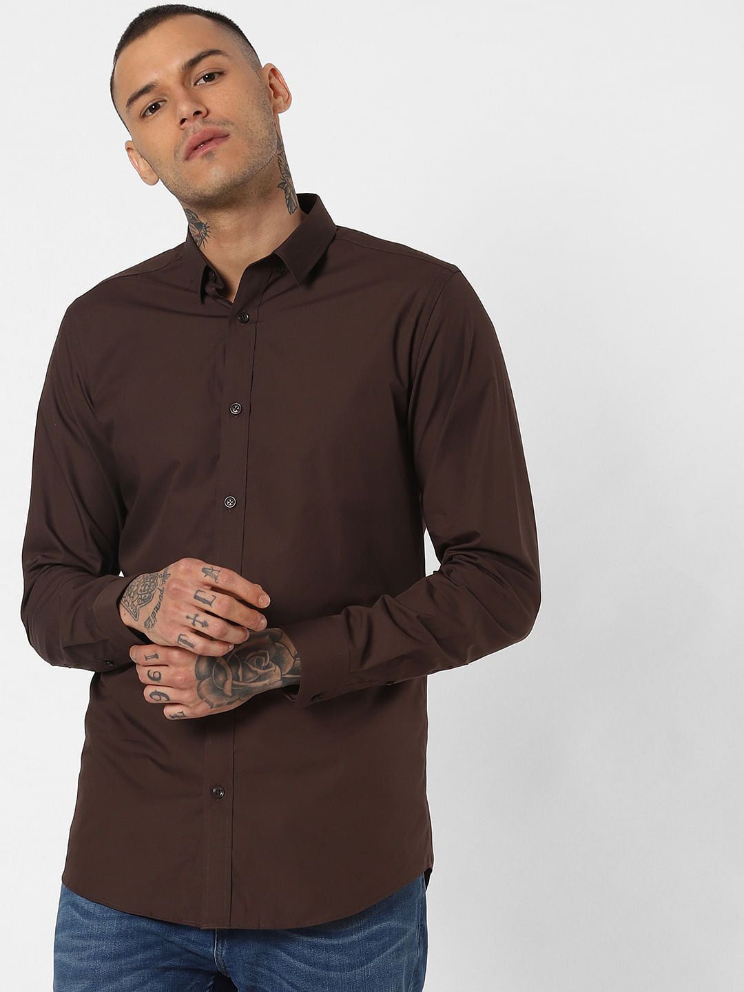 Dark Brown Full Sleeves Shirt