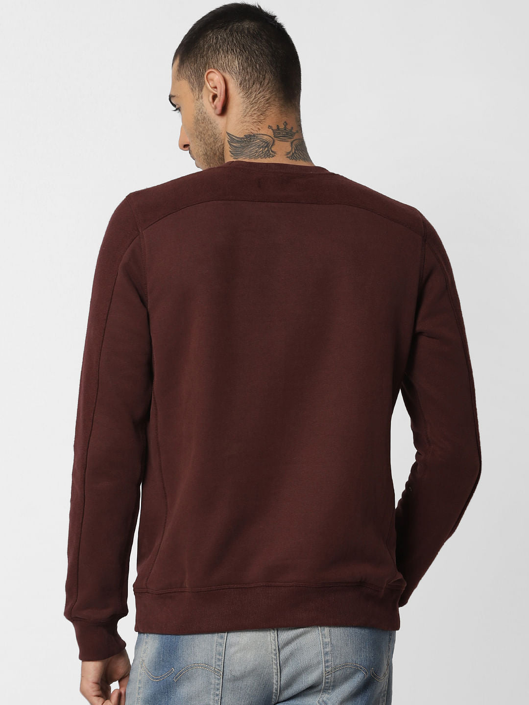 Burgundy Text Print Sweatshirt
