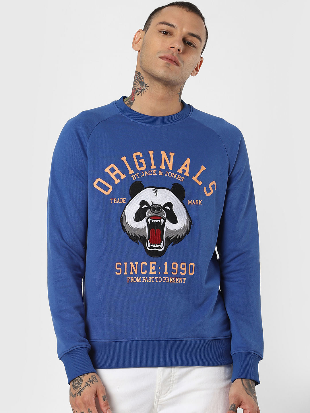 Blue Graphic Print Sweatshirt
