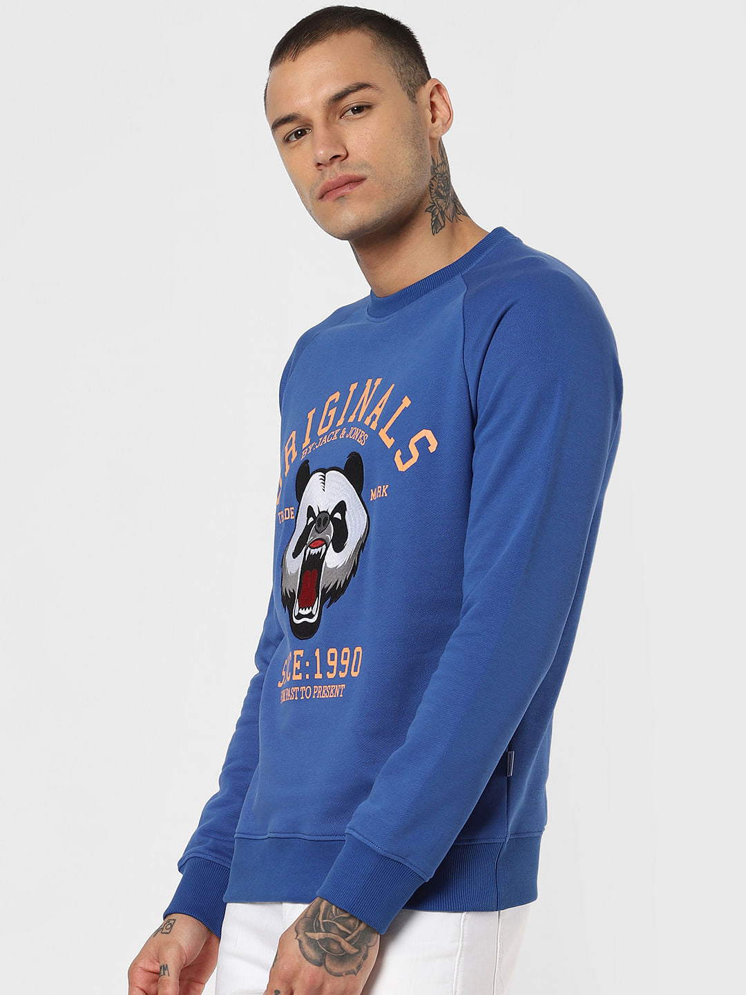Blue Graphic Print Sweatshirt