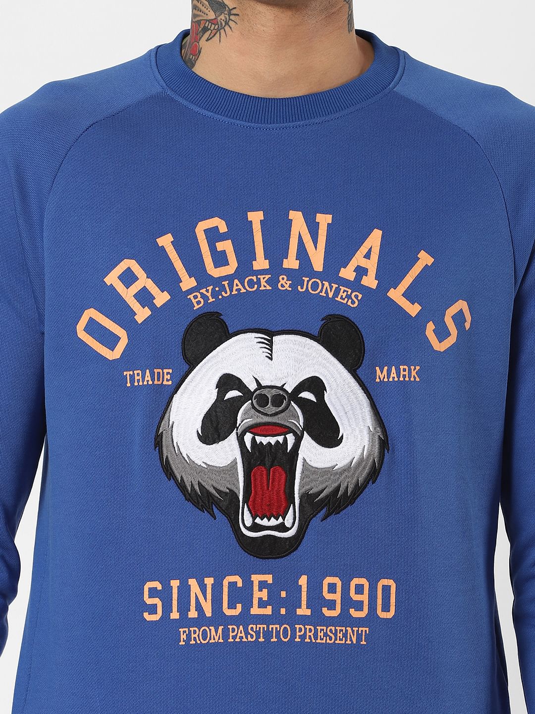 Blue Graphic Print Sweatshirt