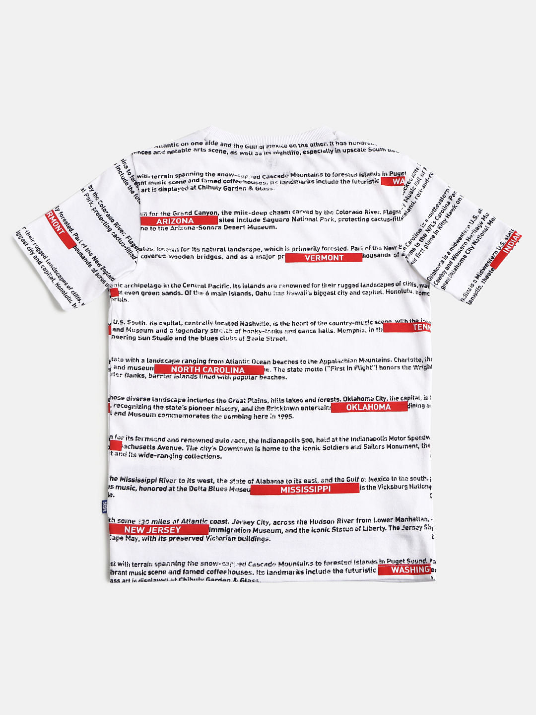 Boys White Text Print Crew Neck T-shirt