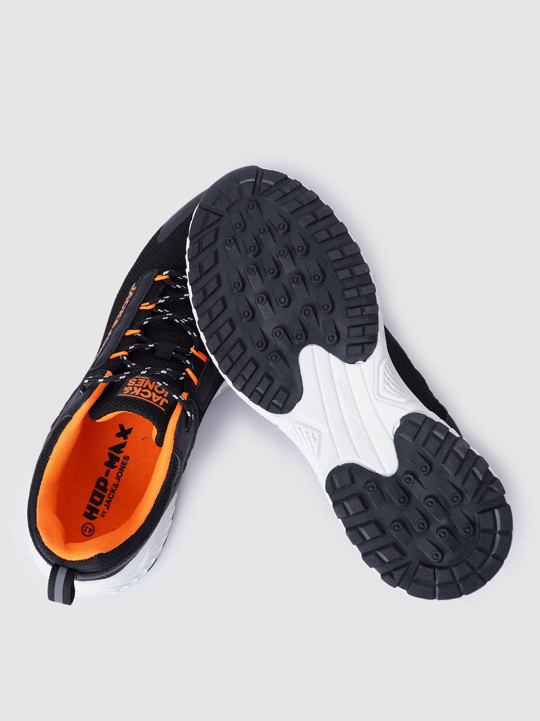 BLACK LACE-UP MESH SNEAKERS