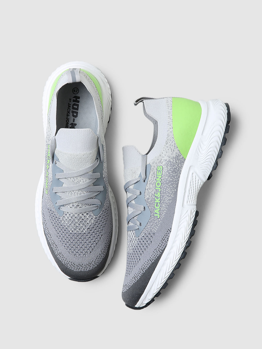 Grey Logo Print Sneakers