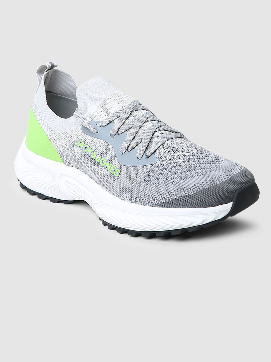 Grey Logo Print Sneakers