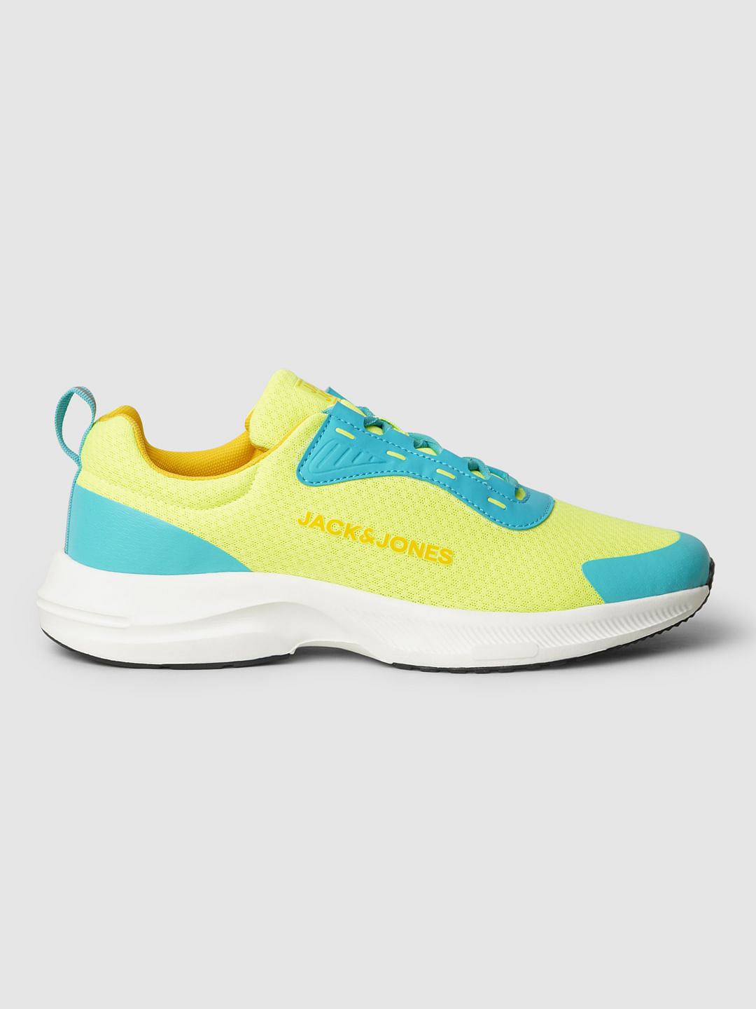 Lime Colourblocked Mesh Sneakers