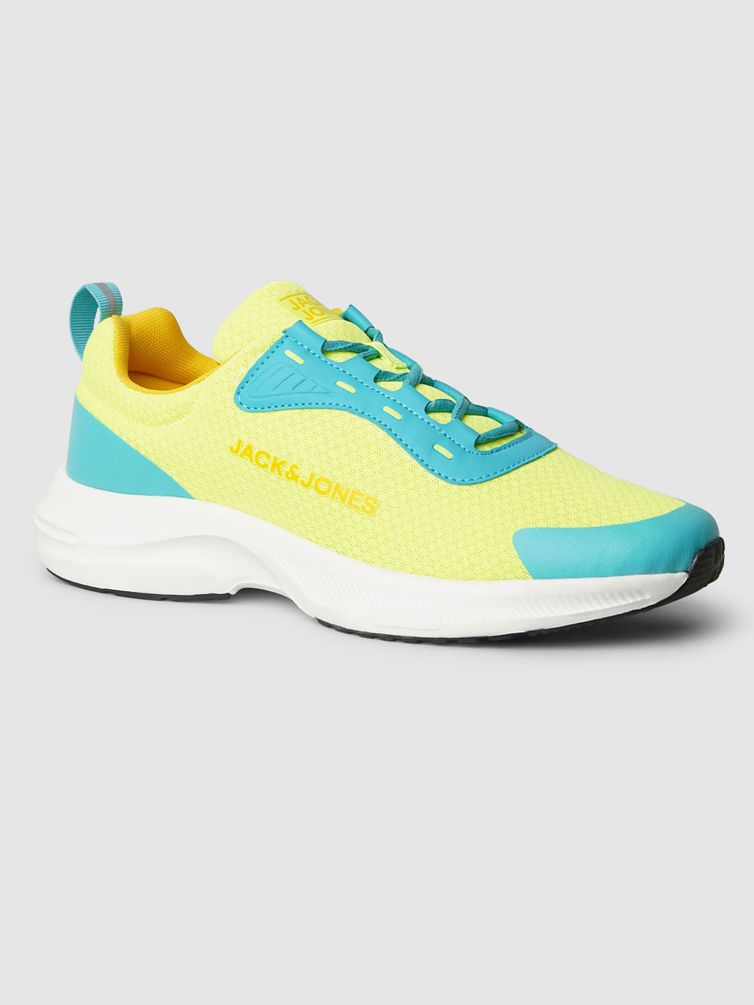 Lime Colourblocked Mesh Sneakers