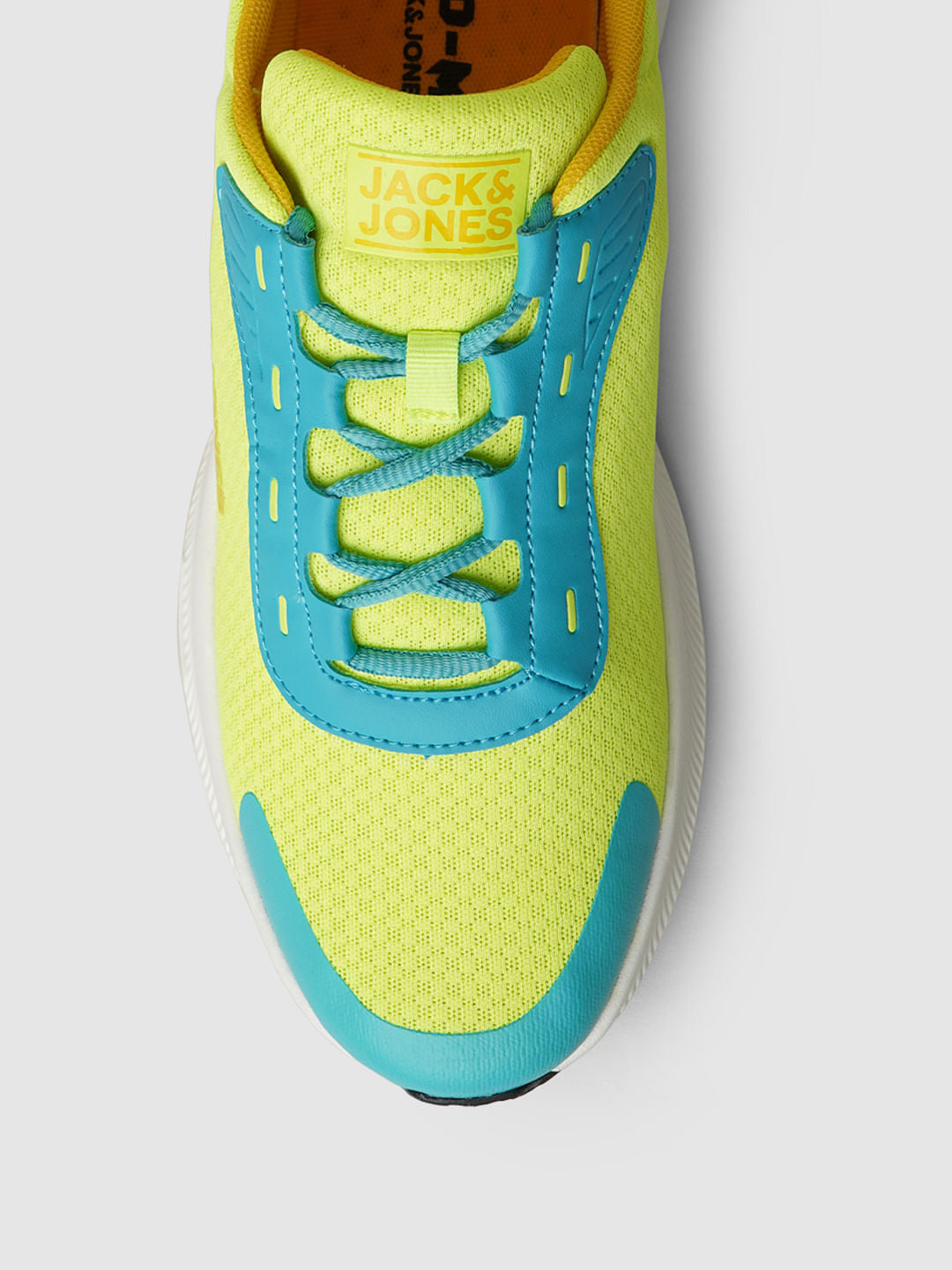 Lime Colourblocked Mesh Sneakers