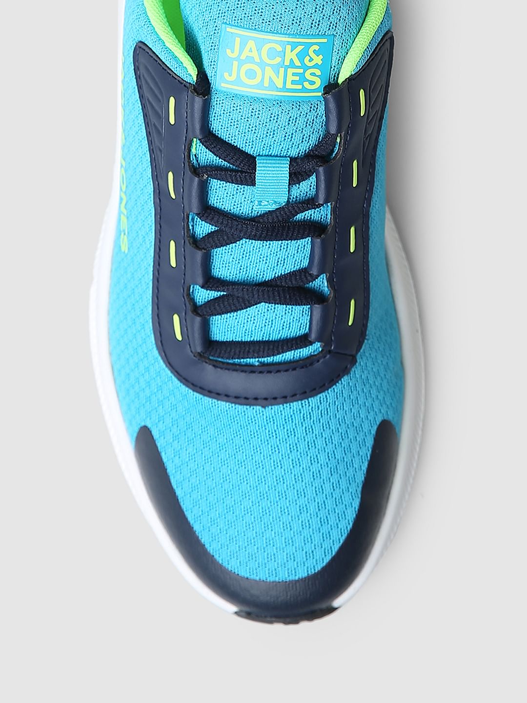 Neon Blue Colourblocked Sneakers