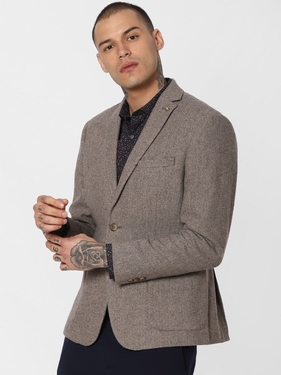 Brown Double Button Blazer