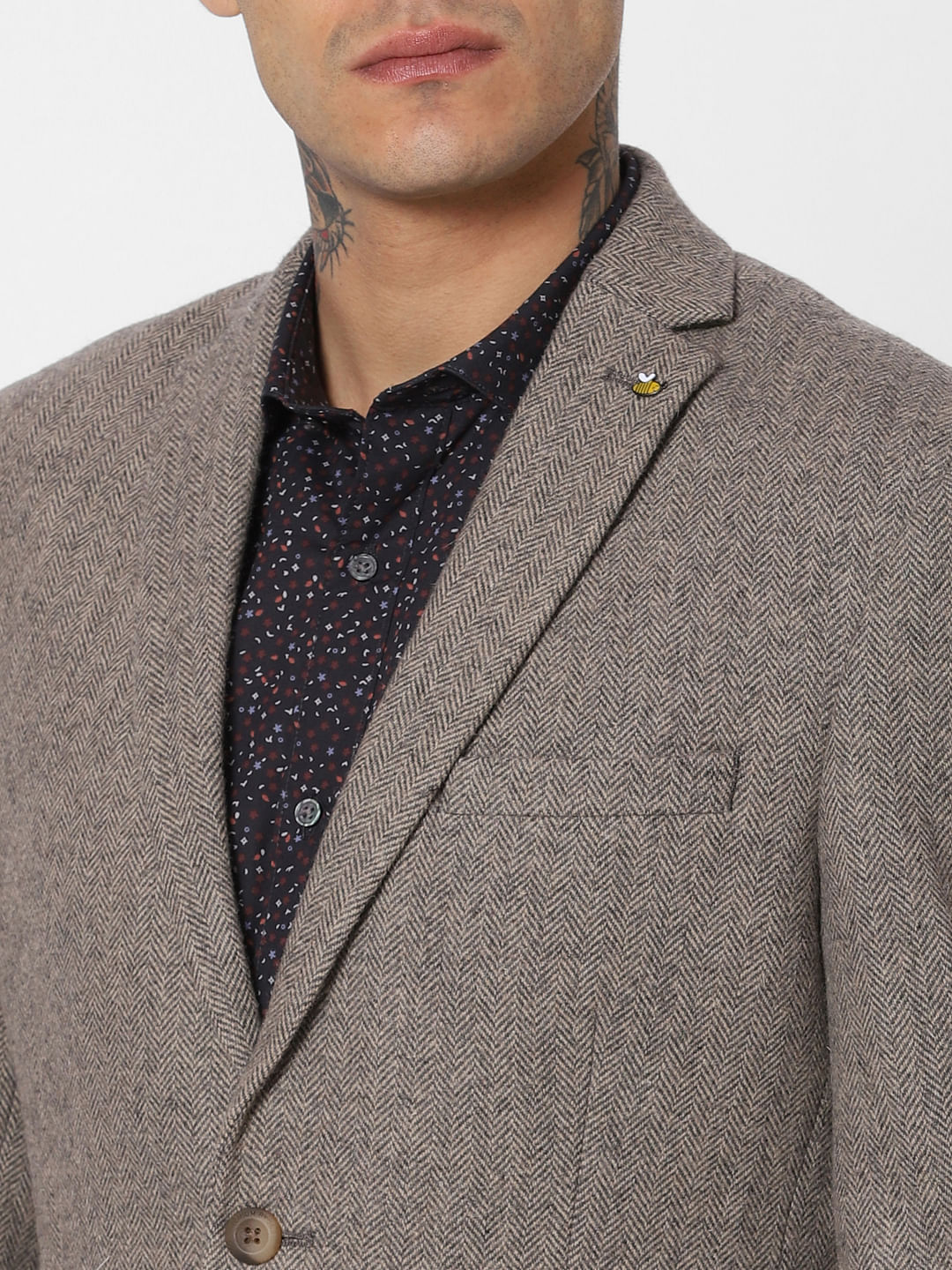 Brown Double Button Blazer