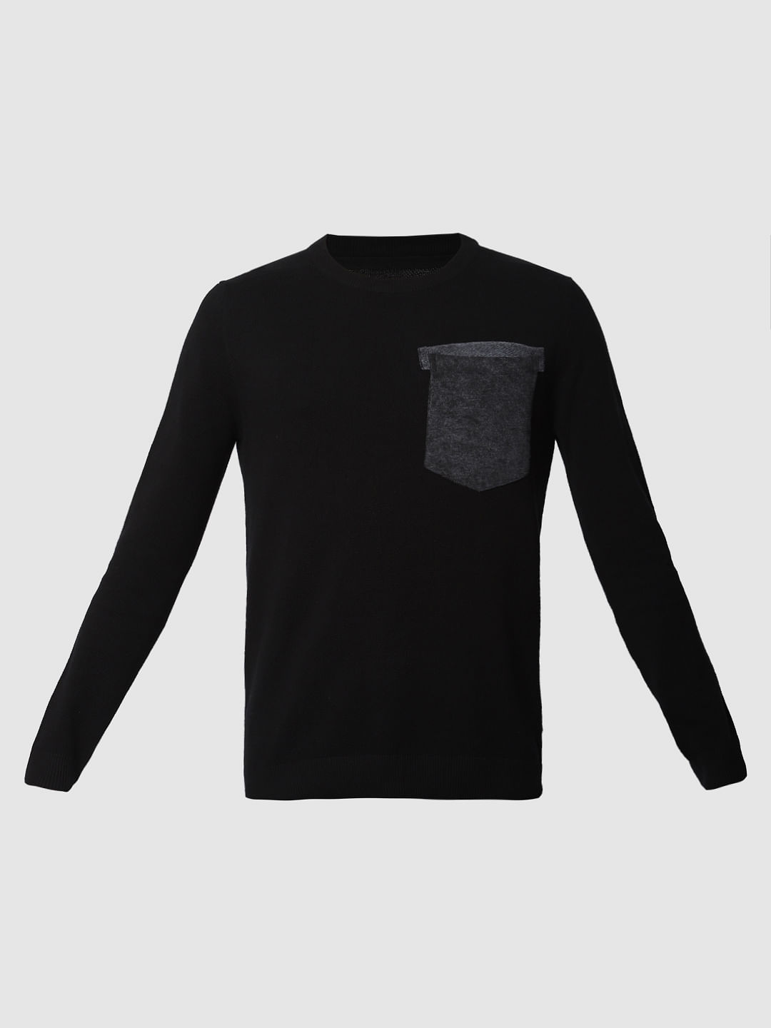 Black Patch Pocket Pullover