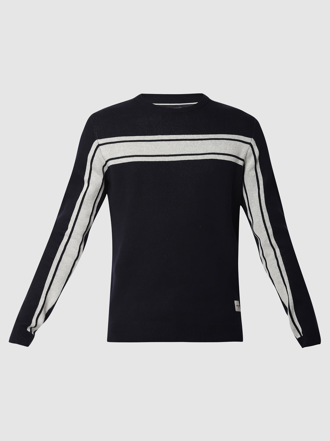 Navy Blue Striped Pullover