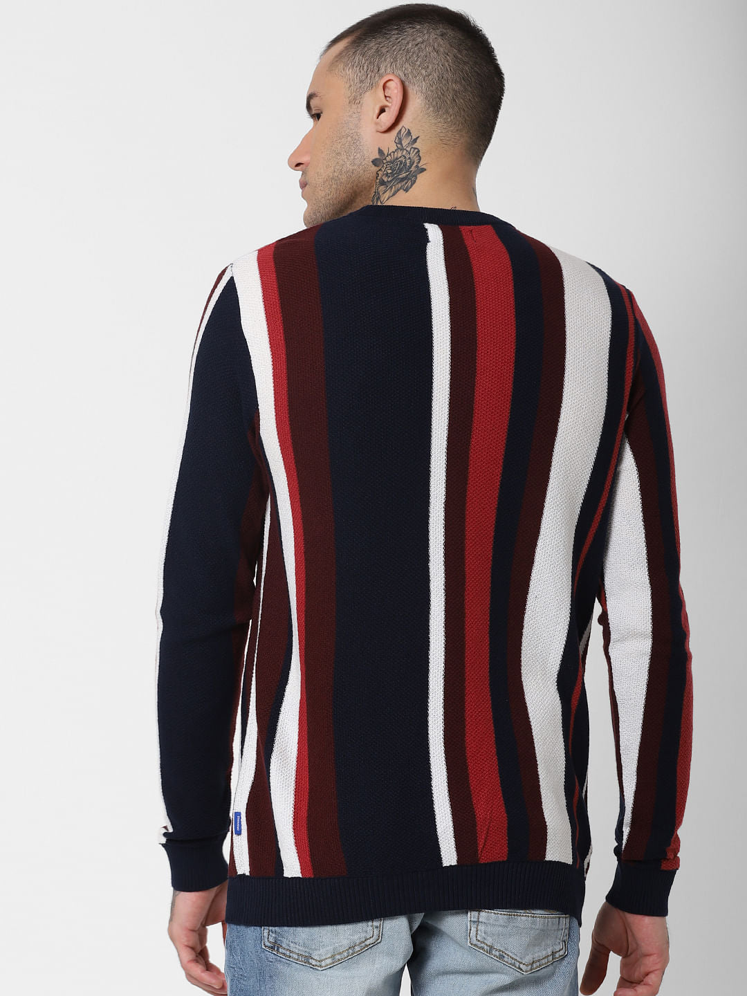 Navy Blue Striped Pullover