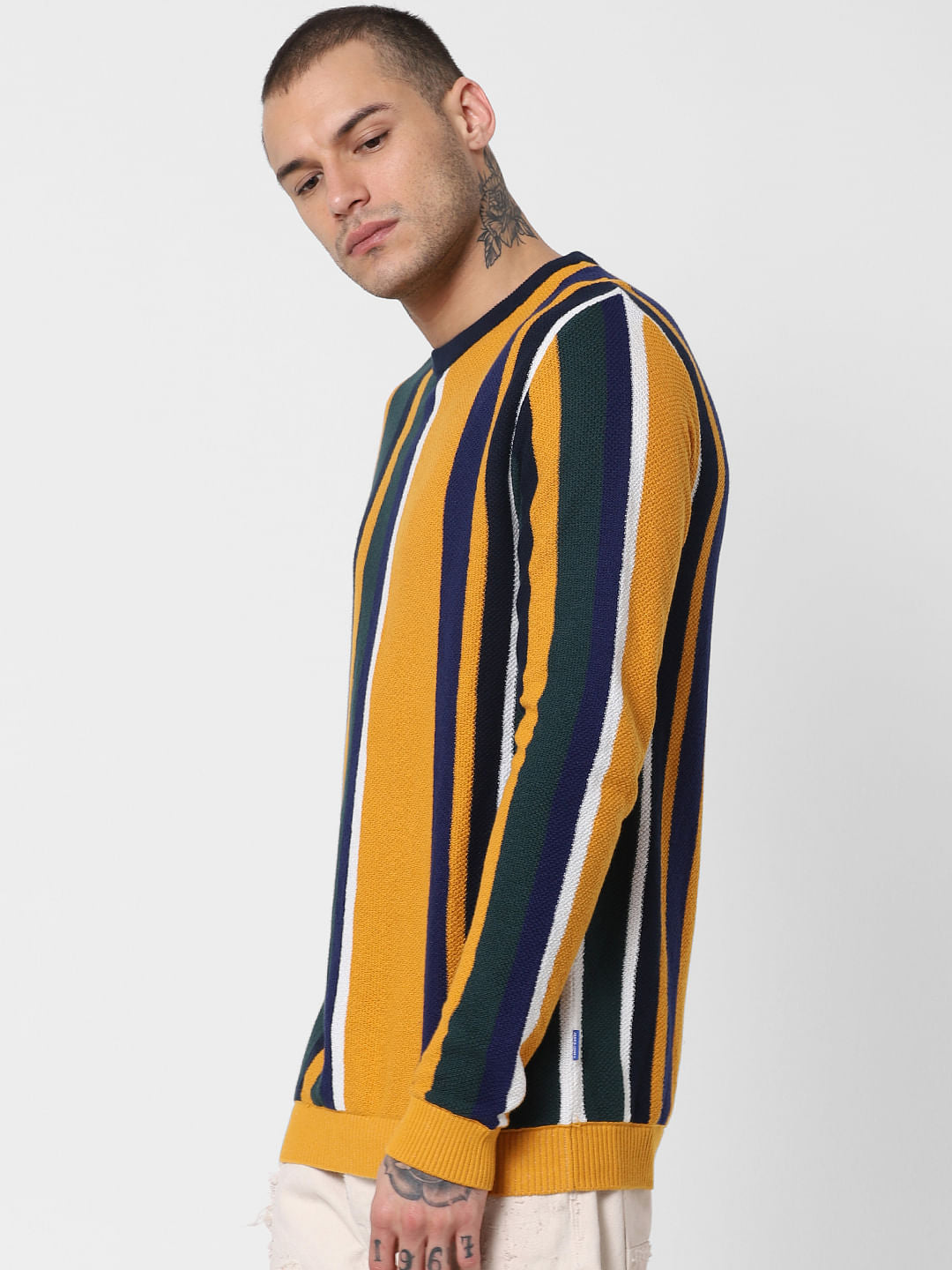 Yellow Striped Pullover