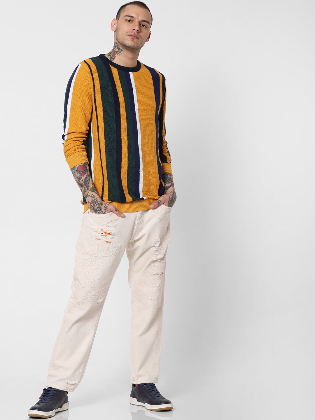 Yellow Striped Pullover