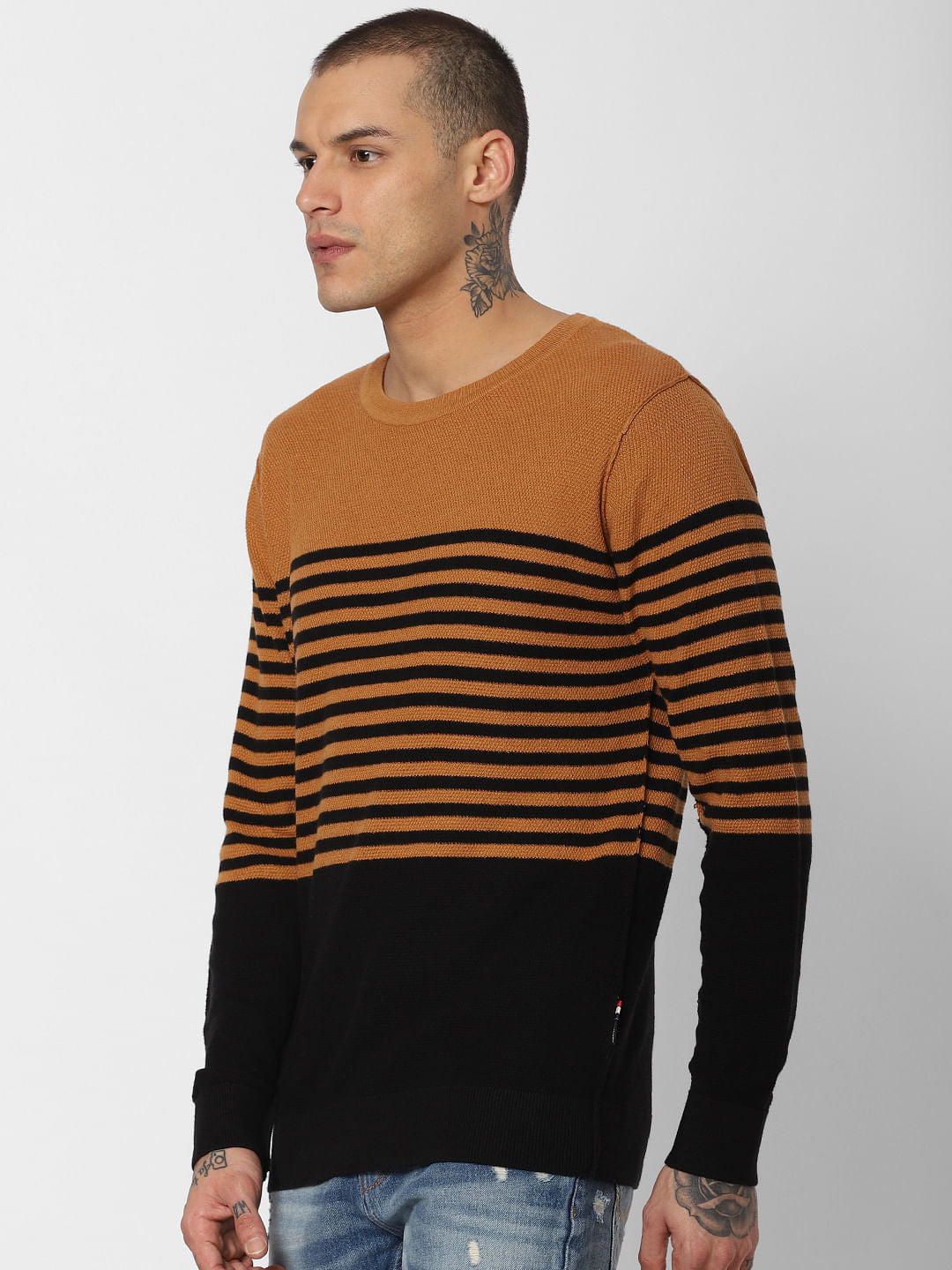 Brown Striped Pullover