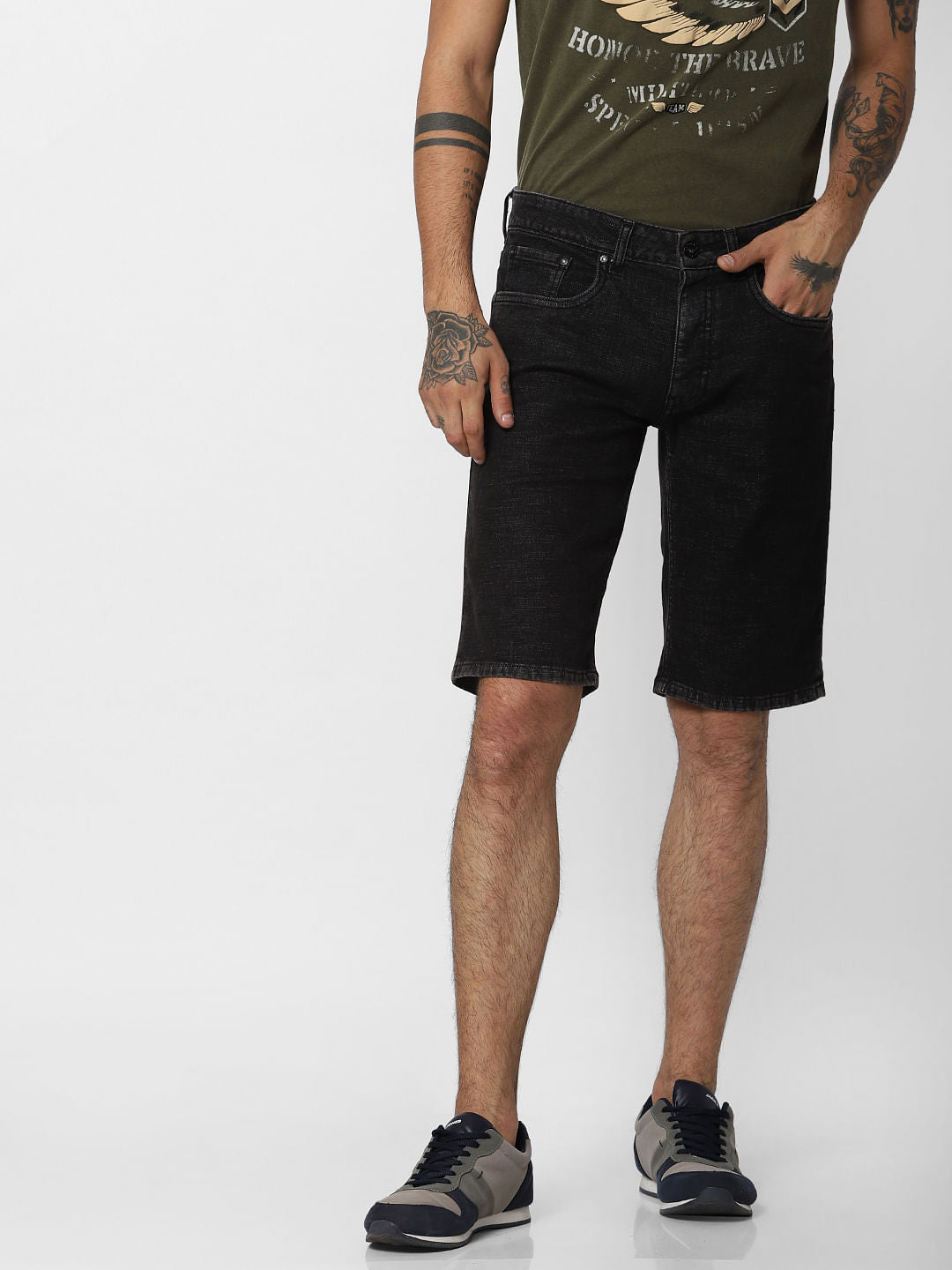 Black Denim Shorts
