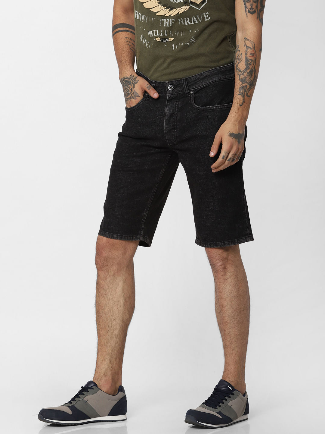 Black Denim Shorts
