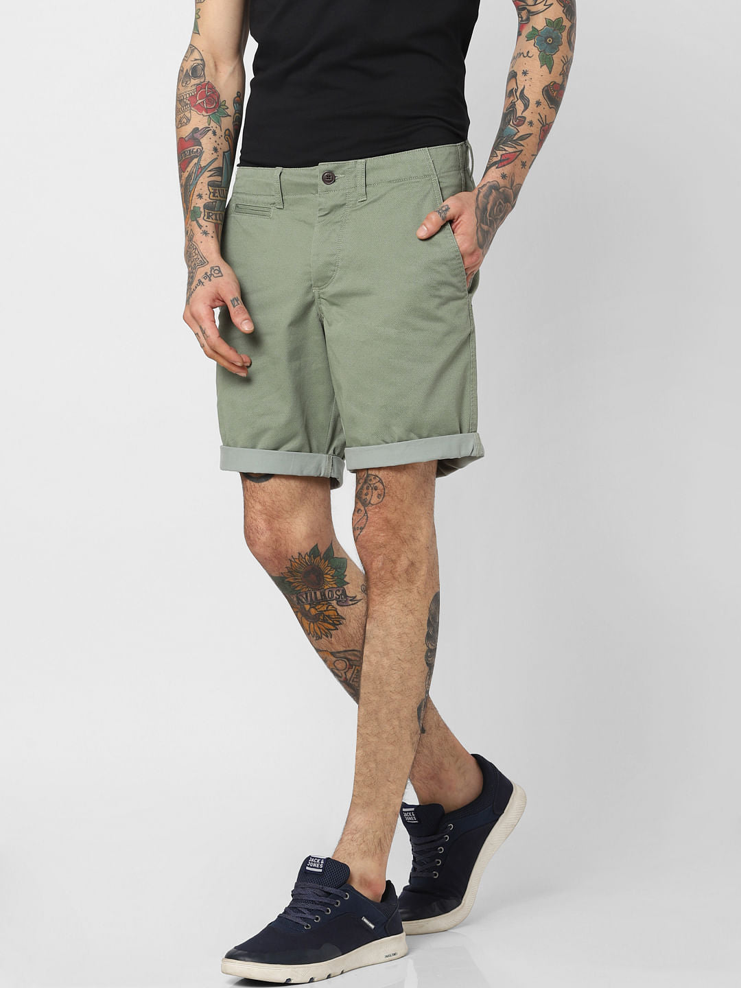 Green Chino Shorts