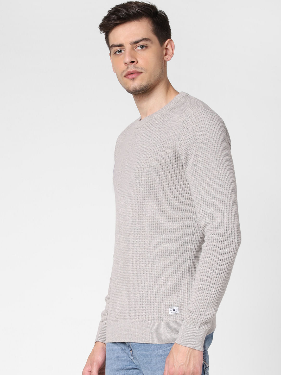 Light Grey Textured Pullover