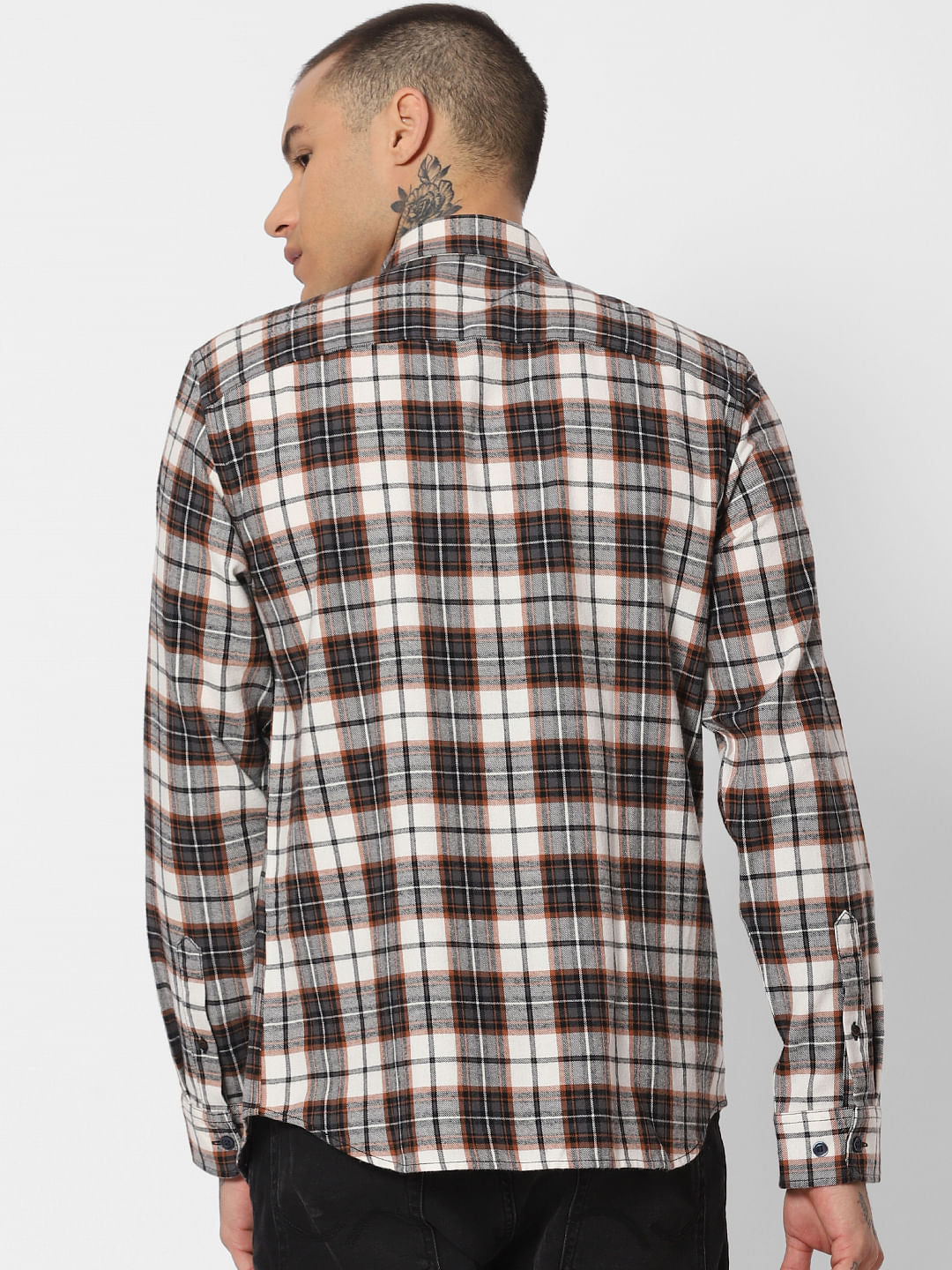 Grey Check Full Sleeves Shirt