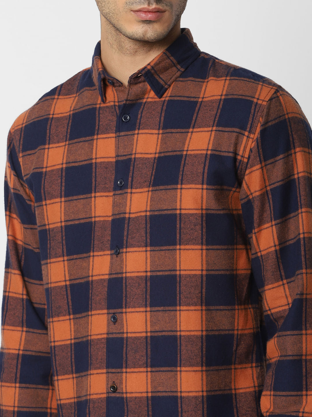 Brown Check Full Sleeves Shirt