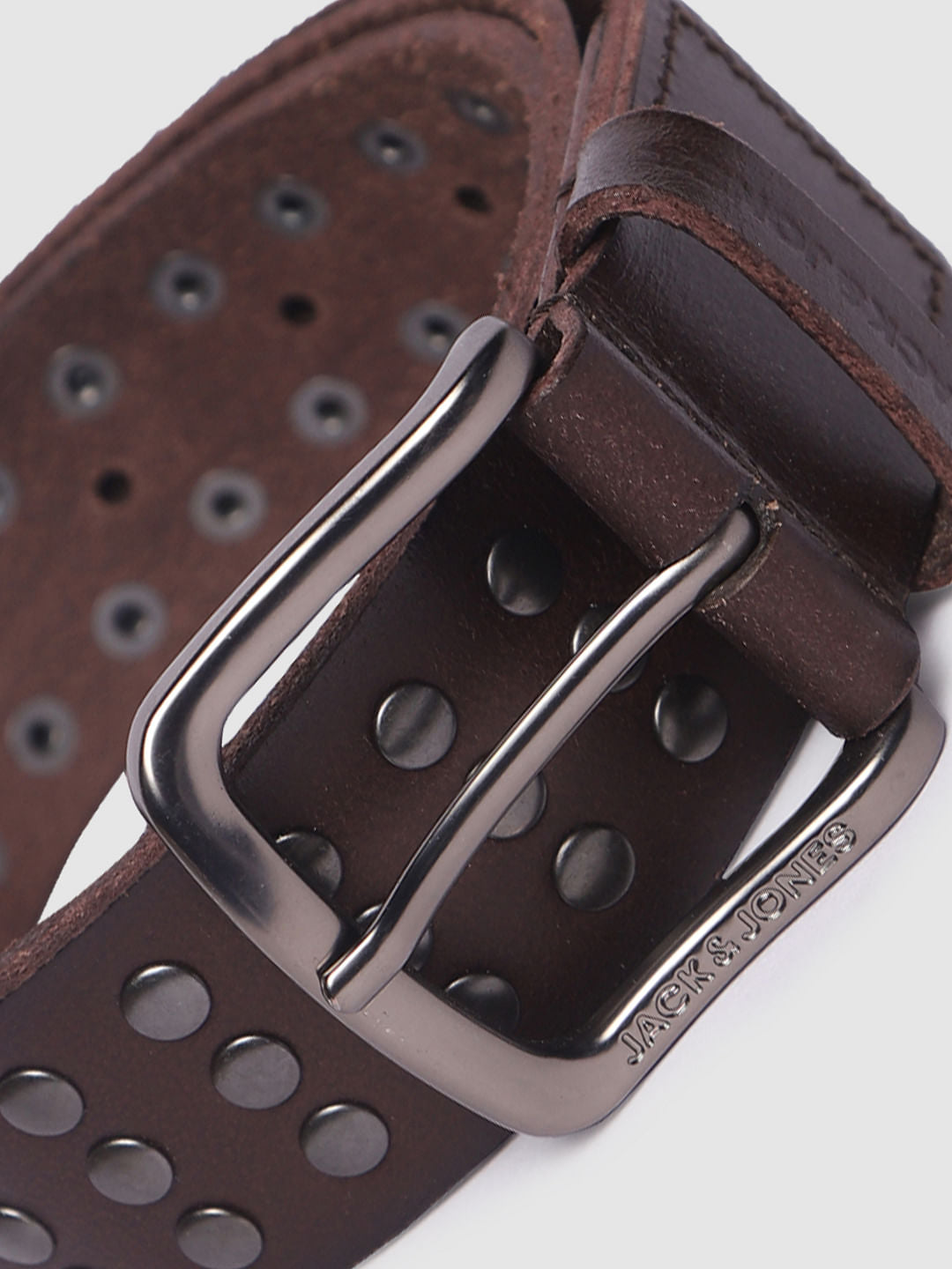 Chocolate Brown Studded Leather Belt