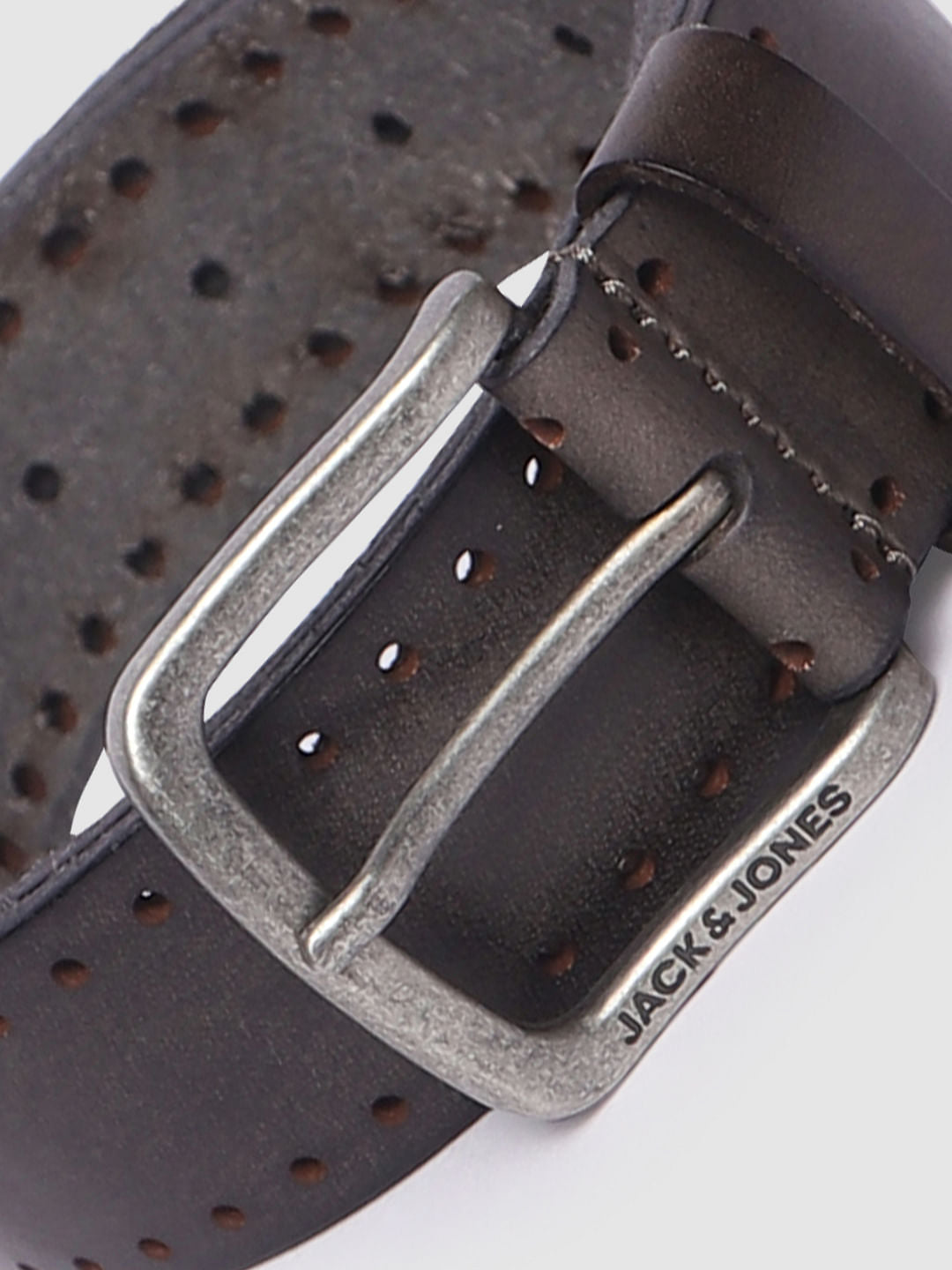 Black Perforated Leather Belt