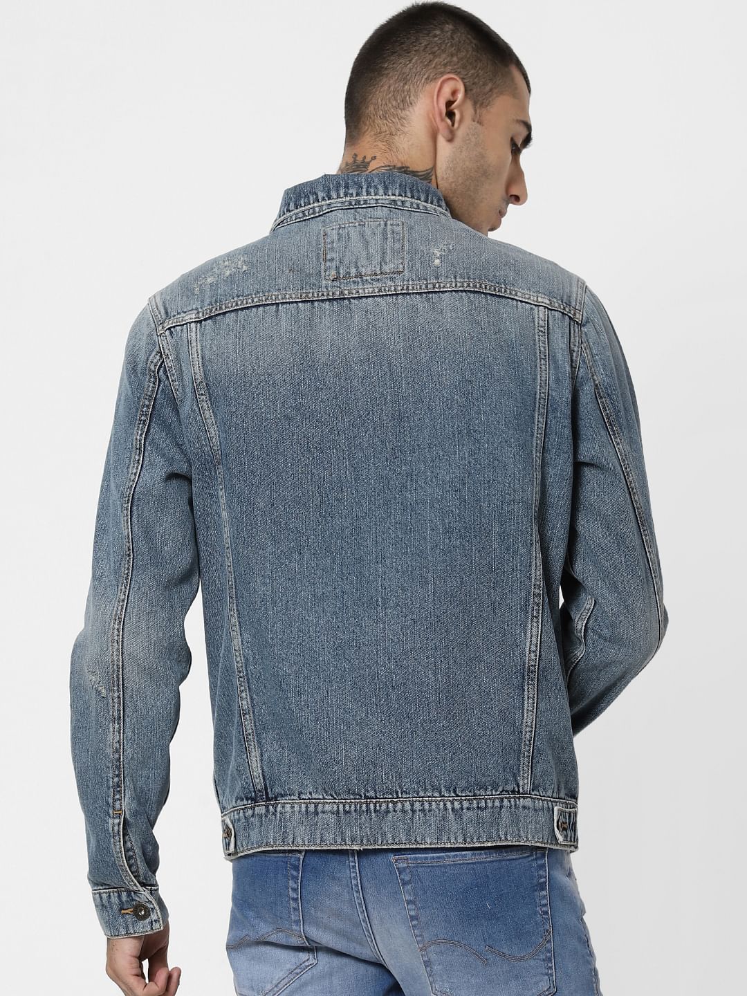 Blue Heavily Washed Denim Jacket