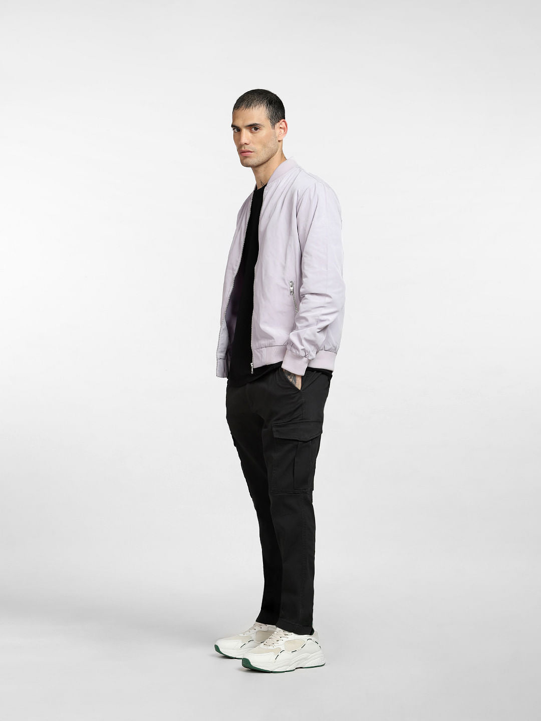 Light Lilac Bomber Jacket