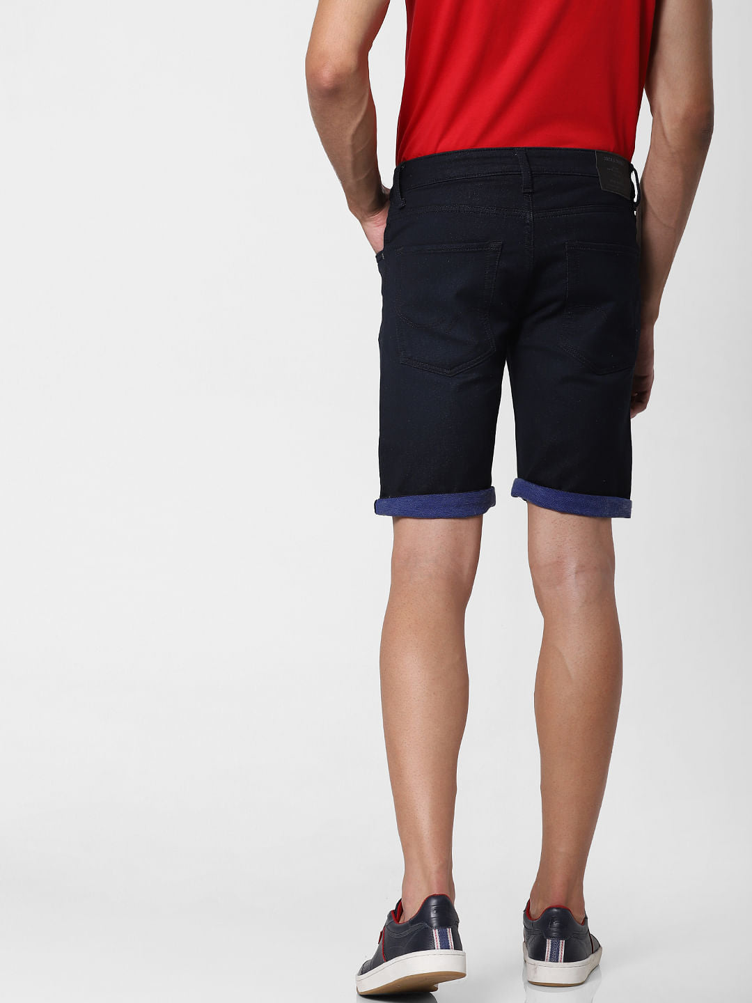 Blue Regular Fit Denim Shorts
